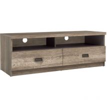 Petits-meubles - Meuble tv 2 tiroirs 120 cm Abel Bois et Gris