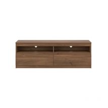 Meuble tv 2 tiroirs Bois marron - qiz - l 150 x l 37 x h 52 cm