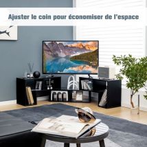 Meuble tv 3 Pièces 139x30x43cm Combination Libre pour Télévision Jusqu'à 49 Pouces pour Salon Chambre Bureau en mdf Noir Maison Chic