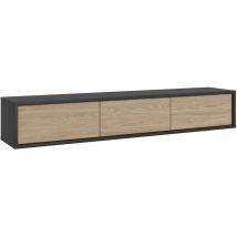 Petits-meubles - Meuble tv 3 portes 180 cm Idra Gris et Bois