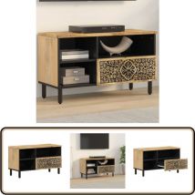 Vidaxl - Meuble tv 80x33x46 cm bois massif de manguier - Meubles Tv - Meuble Tv - Support Tv - Unité Tv - Meuble Retro