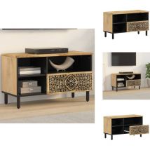 Meuble tv 80x33x46 cm bois massif de manguier - Meubles Tv - Meuble Tv - Support Tv - Unité Tv - Meuble Retro