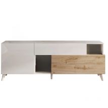 Calicosy - Meuble tv 2 portes, 1 tiroir et 2 niches L180 cm - mala