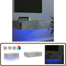 Vidaxl - Meuble tv avec éclairage led gris béton 60x35x15,5 cm - Meubles Tv - Meuble Tv Led - Meuble Tv Avec Éclairage - Meuble Tv Design - Meuble Tv