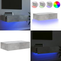 Meuble tv avec éclairage led gris béton 60x35x15,5 cm - Meubles Tv - Meuble Tv Led - Meuble Tv Avec Éclairage - Meuble Tv Design - Meuble Tv Gris