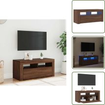 Meuble tv avec lumières led Chêne marron 90x35x40 cm - Meubles Tv - Meuble Tv - Unité Tv - Support Tv - Télévision