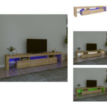 Meuble TV avec lumières LED Chêne sonoma 215x36,5x40 cm - Meuble Tv - Meuble Tv Led - Meuble Tv Avec Éclairage - Meuble Tv Design - Meuble Tv