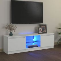 Meuble tv avec lumières led Moderne - Meuble de rangement - Buffet Salon - Blanc 120x30x35, 5 cm Chic-251886