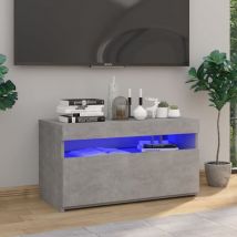 Doc&et² - skm Meuble tv avec lumières led Gris béton 75x35x40 cm