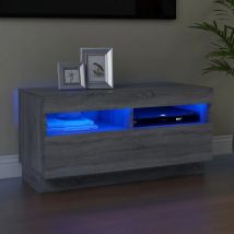 Bonnevie - Meuble tv avec lumières led pour Salon - Armoire tv Sonoma gris 80x35x40 cm BV409552