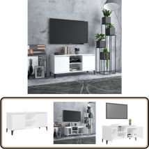 Vidaxl - Meuble tv avec pieds en métal Blanc 103,5x35x50 cm - Meuble Tv - Meuble Téléviseur - Rangement Tv - Meuble Industriel - Meuble Blanc