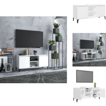 Vidaxl - Meuble tv avec pieds en métal Blanc 103,5x35x50 cm - Meuble Tv - Meuble Téléviseur - Rangement Tv - Meuble Industriel - Meuble Blanc