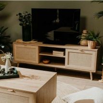 Webmarketpoint - Meuble tv Bali 56A avec 2 portes effet osier