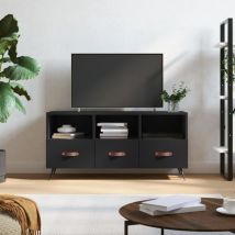 Maison Chic - Meuble tv, Banc tv, Armoire de rangement noir 102x36x50 cm bois d'ingénierie FR261308