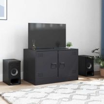 Maisonchic - Meuble tv, Banc tv, Armoire de rangement noir 67x39x44 cm acier FR148912 Maison Chic