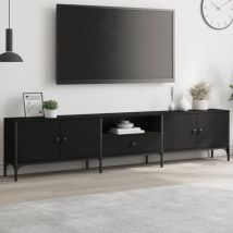 Maisonchic - Meuble tv, Banc tv, Armoires tv avec tiroir noir 200x25x44 cm bois d'ingénierie pwfn31566 design in
