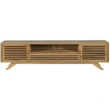 Hellin - Meuble tv bas moderne en chêne 2 portes 1 tiroir L200 - brighton