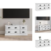 Meuble TV blanc 100x35,5x45 cm bois d'ingénierie - Meubles Tv - Meuble Tv - Support Tv - Unité Tv - Meuble Blanc