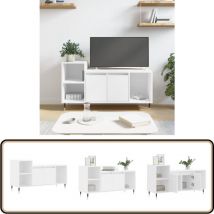 Meuble tv Blanc 100x35x55 cm Bois d'ingénierie - Meubles Tv - Meuble Tv - Support Tv - Unité Tv - Meuble Blanc