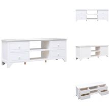 Vidaxl - Meuble tv Blanc 108x30x40 cm Bois de Paulownia solide - Meubles Tv - Meuble Tv Blanc - Meuble Tv Bois - Rangement Tv - Console Tv