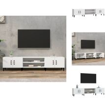 Meuble tv blanc 180x31,5x40 cm bois d'ingénierie - Meubles Tv - Meuble Tv - Support Tv - Unité Tv - Meuble Blanc