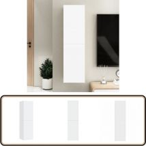 Meuble tv Blanc 30,5x30x110 cm Bois d'ingénierie - Meubles Tv - Meuble Tv Mural - Meuble Suspendue - Rangement Tv - Étagère Tv