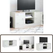 Vidaxl - Meuble tv blanc 99x39x44 cm acier - Meubles Tv - Meuble Tv - Buffet Tv - Banc Tv - Mobilier Salon