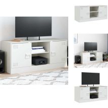 Vidaxl - Meuble tv blanc 99x39x44 cm acier - Meubles Tv - Meuble Tv - Buffet Tv - Banc Tv - Mobilier Salon
