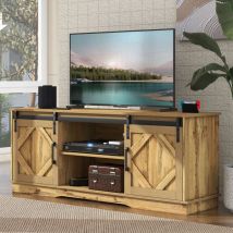 Yoleo - Meuble tv Buffet Vintage avec 2 portes coulissantes classiques,Étagères réglables pour Salon Salle à manger,150L x 40l x 60Hcm