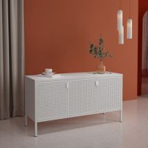 [en.casa] - Meuble tv Castelli acier 114 x 40 x 60 cm blanc