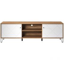 Trendteam - calicosy - Meuble tv 2 portes et 2 niches blanc mat L183 cm - Touch