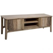 Meuble tv coloris beige en bois - l. 150 x l. 45 x h. 55 cm Pegane