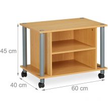 Meuble tv compartiments étagère buffet à roues pour téléviseur 60 marron