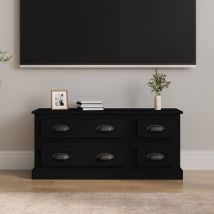 Maison Chic - Meuble tv, Banc tv, Armoire de rangement noir 100x35,5x45 cm bois d'ingénierie FR708355