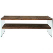 Concept-usine - joy - Meuble tv contemporain verre et bois 120 cm