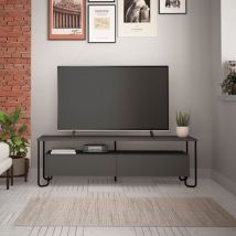 Webmarketpoint - Porta Tv Cornea due ante antracite - Mobile port tv con piedi in metallo nero - Misure 150x42x45 h cm