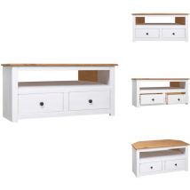 Meuble TV d'angle Blanc 93x49x49 cm Pin Assortiment Panama - Meubles Tv - Meuble Tv Angle - Meuble Tv Blanc - Meuble Tv Pin - Meubles Salle Séjour