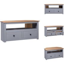 Meuble TV d'angle Gris 93x49x49cm Pin solide Assortiment Panama - Meubles Tv - Meuble Tv Angle - Meuble Tv Gris - Meuble Tv Pin Massif - Rangement Tv