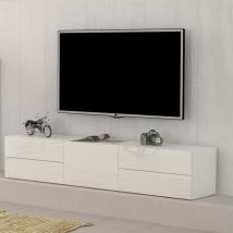 Ahd Amazing Home Design - Meuble tv de salon design blanc brillant 170cm 4 tiroirs Metis Living