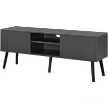 Helloshop26 - Meuble tv design support télé 120 cm gris foncé noir