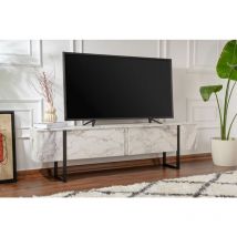 Meuble TV en Marbre Freesia Noir, 29x180x50 cm, Pour le Salon