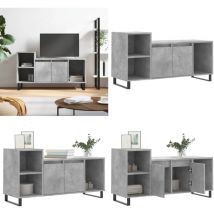 Vidaxl - Meuble tv Gris béton 100x35x55 cm Bois d'ingénierie - Meubles Tv - Meuble Tv Gris - Meuble Tv Moderne - Meuble Tv Industriel - Meuble Tv