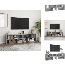 Vidaxl - Meuble tv Gris béton 149x30x52 cm Bois d'ingénierie - Meuble Tv Gris - Meuble Tv Moderne - Meuble Tv Extensible - Rangement Tv - Console Tv