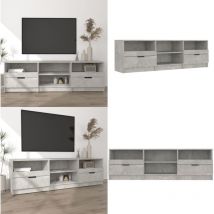 Vidaxl - Meuble tv Gris béton 150x33,5x45 cm Bois d'ingénierie - Meubles Tv - Meuble Tv Gris - Meuble Tv Design - Meuble Tv Industriel - Meuble Tv