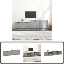 Vidaxl - Meuble tv Gris béton 158,5x36x45 cm Bois d'ingénierie - Meubles Tv - Meuble Tv Gris - Meuble Tv Design - Meuble Tv Industriel - Meuble Tv