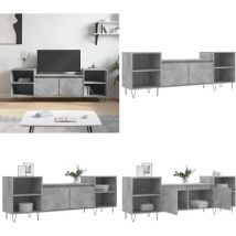 Meuble tv Gris béton 160x35x55 cm Bois d'ingénierie - Meubles Tv - Meuble Tv Gris - Meuble Tv Moderne - Meuble Tv Industriel - Meuble Tv Rangement