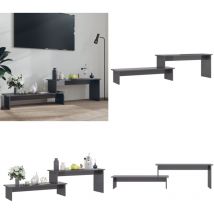 Meuble TV Gris brillant 180x30x43 cm Aggloméré - Meuble Tv - Meuble Tv Industriel - Support Tv - Rangement Tv - Table Basse Tv - Home & Living