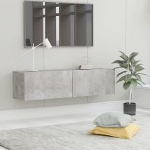 Doc&et² - Meuble tv Banc tv Armoire de rangement Gris béton 120x30x30 cm Aggloméré 31002