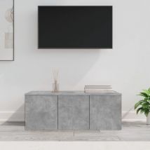 Doc&et² - skm Meuble tv Gris béton 80x34x30 cm Aggloméré