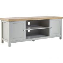 Beliani - Meuble tv avec Etagères Mobilier pour Salon 140 cm Gris et Bois Clair Hamp